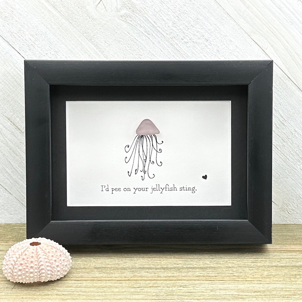 Sea Glass Art Sister Best Friend Present| Friendship Seaglass Jellyfish Gift - Picture 3 of 9